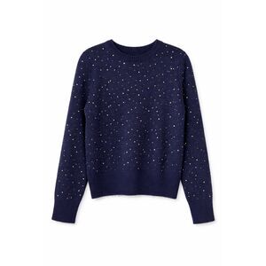 Crown & Ivy Navy Constellation Sweater Petite Medium Celestial Gold Speckled